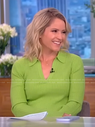 Sara’s green ribbed dress on The View