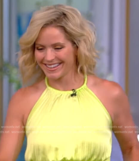 Sara's lime pleated halter dress on The View