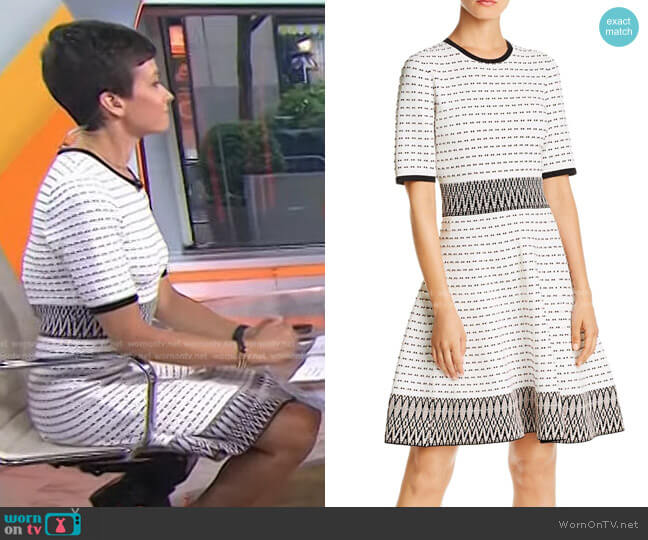 Shoshanna Mesa Tunnel-Embroidered Zigzag Dress worn by Stephanie Gosk on Today