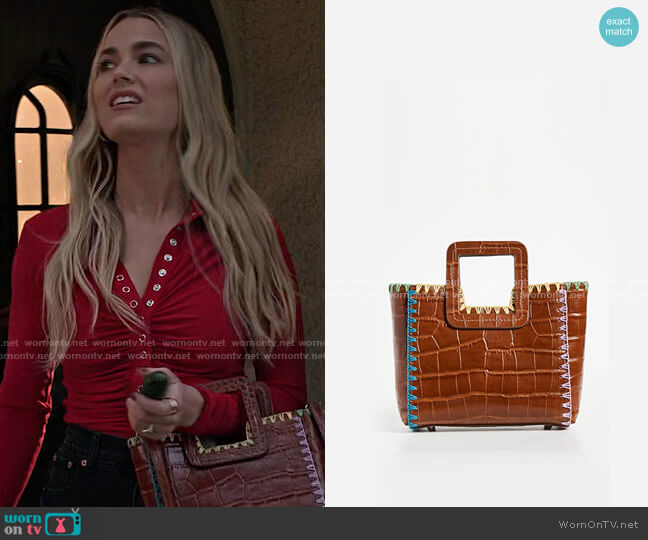 Staud Mini Shirley Crochet Edge Bag worn by Maggie (Rebecca Rittenhouse) on Maggie