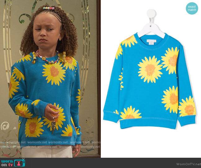 Sunflowers Sweatshirt by Stella McCartney worn by Alice Baxter (Mykal-Michelle Harris) on Ravens Home