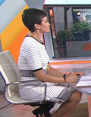 Stephanie's white striped knit dress on Today