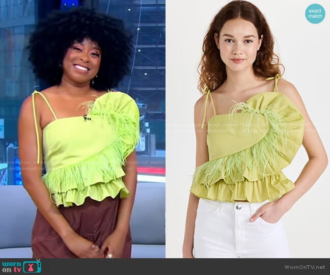 Claudette Top by Tanya Taylor worn by Phoebe Robinson on GMA