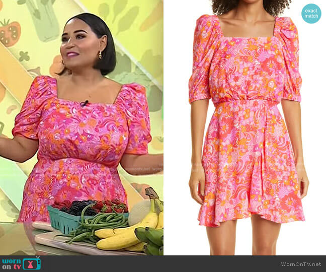 Ted Baker Betha Floral Square Neck Dress worn by Alejandra Ramos on Today