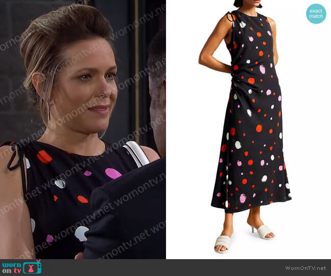 Lizzzee Ruched Side Midi Dress by Ted Baker worn by Nicole Walker (Arianne Zucker) on Days of our Lives