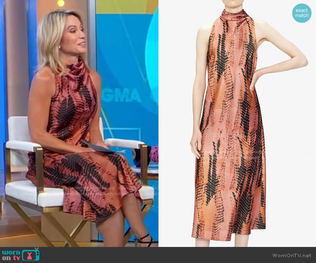 Ted Baker Miraeya Midi Dress worn by Amy Robach on Good Morning America