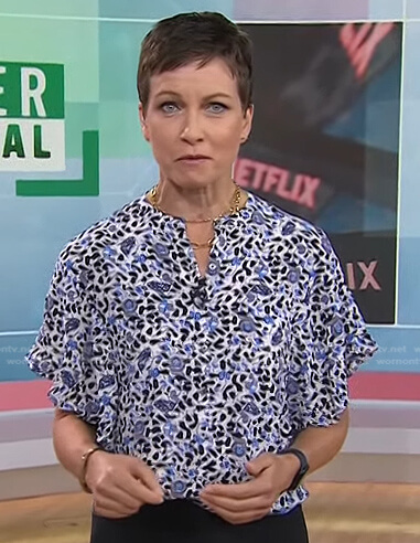Stephanie’s blue floral top on Today