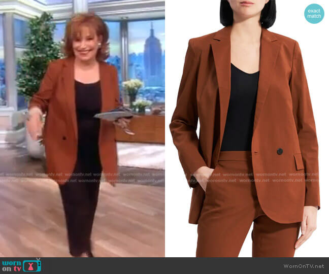 Theory Double-Breasted Boyfriend Jacket worn by Joy Behar on The View