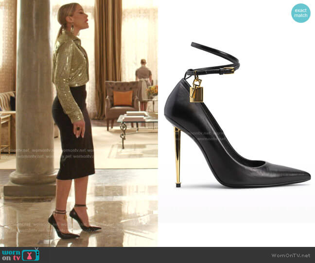 Tom Ford Padlock Pumps worn by Dominique Deveraux (Michael Michele) on Dynasty