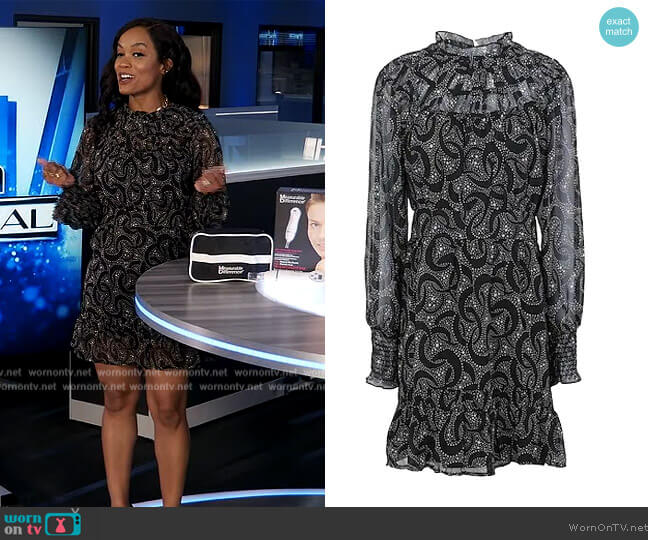 Yoke Sleeve Ruched Mini Dress by Topshop worn by Rachel Lindsay on Extra