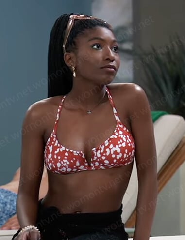 Trina's red printed bikini top on General Hospital