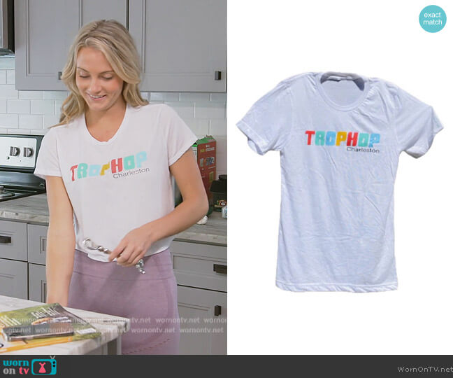 White Tee by Trophop Collection worn by Taylor Ann Green on Southern Charm