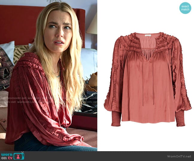 Ulla Johnson Mila Blouse worn by Maggie (Rebecca Rittenhouse) on Maggie