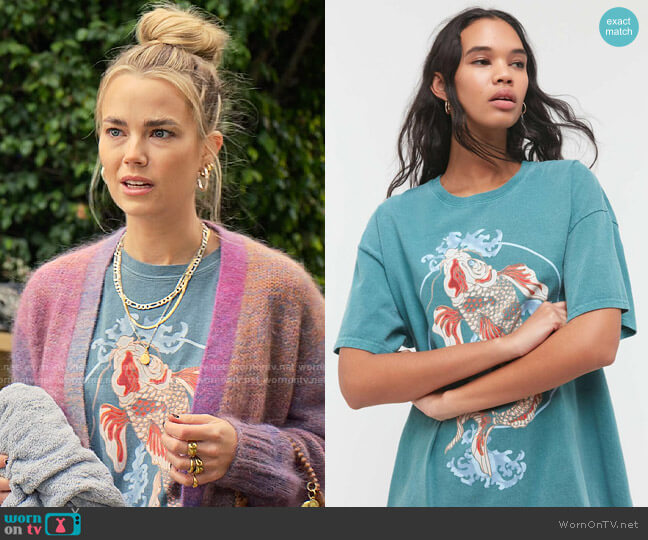 Urban Outfitters Koi Fish Overdyed T-shirt Dress worn by Maggie (Rebecca Rittenhouse) on Maggie