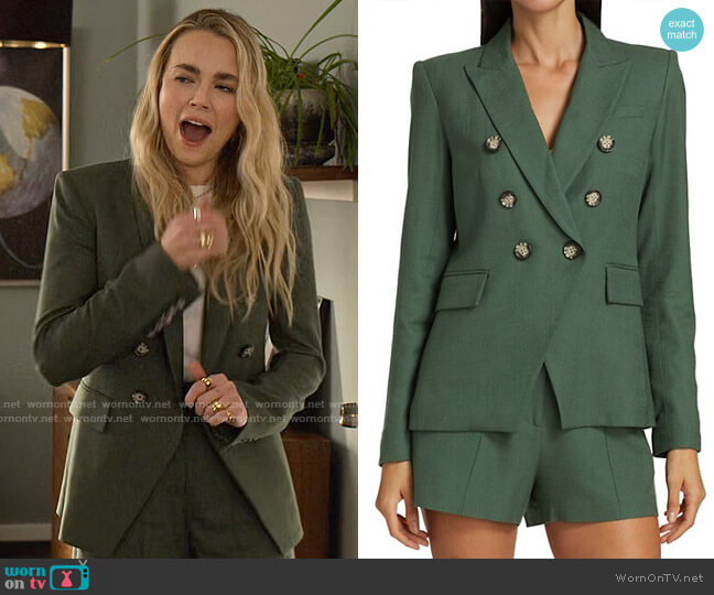 Veronica Beard Miller Jacket in Ivy worn by Maggie (Rebecca Rittenhouse) on Maggie