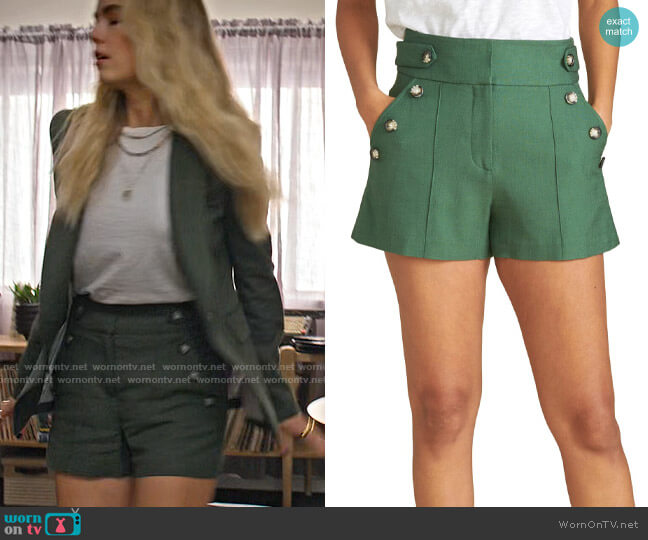Veronica Beard Pine Shorts in Ivy worn by Maggie (Rebecca Rittenhouse) on Maggie