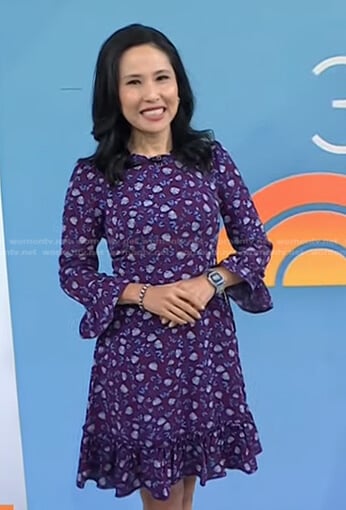 Vicky’s purple floral dress on Today