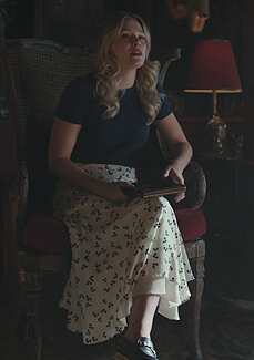 Polly's white floral print skirt on Riverdale