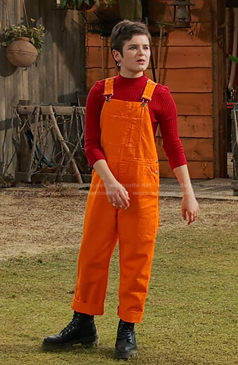 Winnie's orange overalls on Bunkd