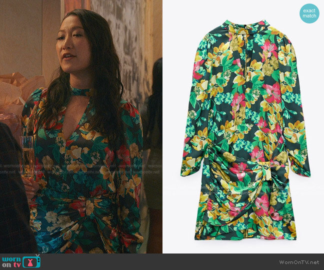 WornOnTV: Sumi’s green floral cutout dress on Good Trouble | Kara Wang ...