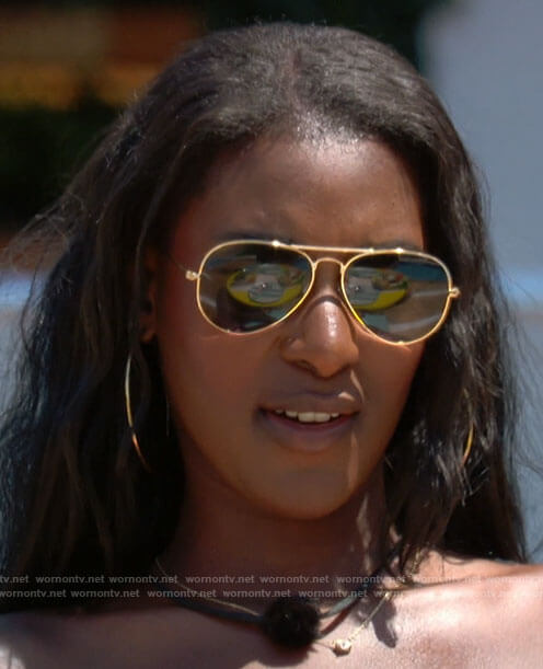 Zeta's aviator sunglasses on Love Island USA