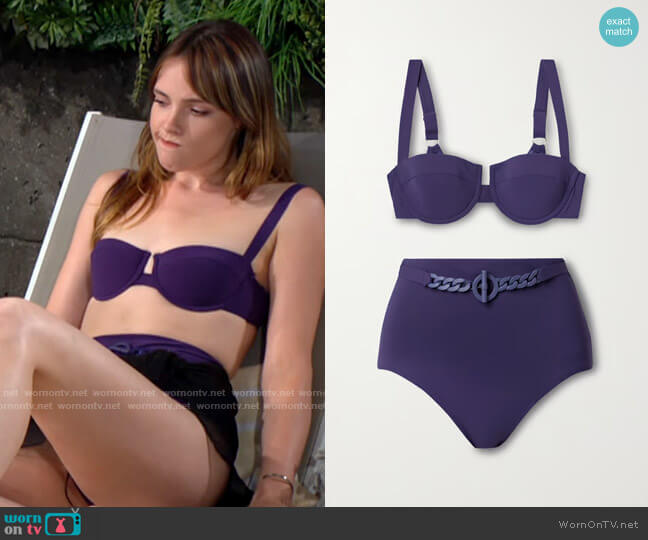 Zimmermann Tropicana Chain-embellished Underwired Bikini worn by Tessa Porter (Cait Fairbanks) on The Young and the Restless