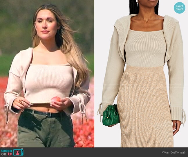 Adeam Rib Knit Shrug Set worn by Rachel Recchia on The Bachelorette