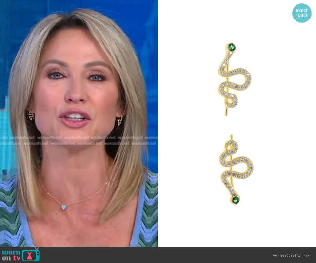 Accessory Concierge Serpent Ear Pins worn by Amy Robach on Good Morning America