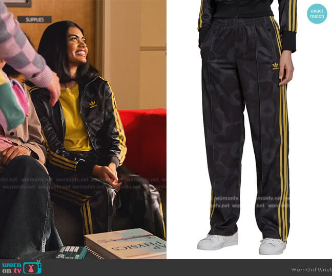 Adidas Marimekko Firebird Track Pants worn by Aneesa (Megan Suri) on Never Have I Ever