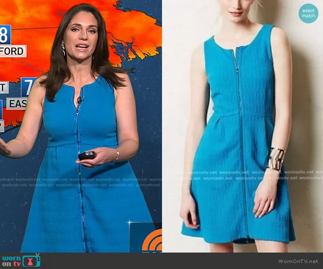 Anthropologie Tonnelle Dress in Blue worn by Maria Larosa on Today