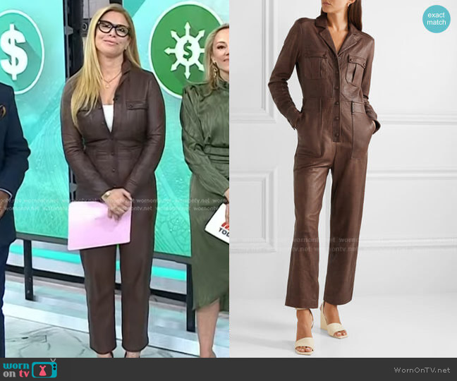 Artemis Leather Jumpsuit by Veronica Beard worn by Jill Martin on Today