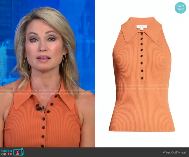 A.L.C. Asher Top in Orange worn by Amy Robach on Good Morning America