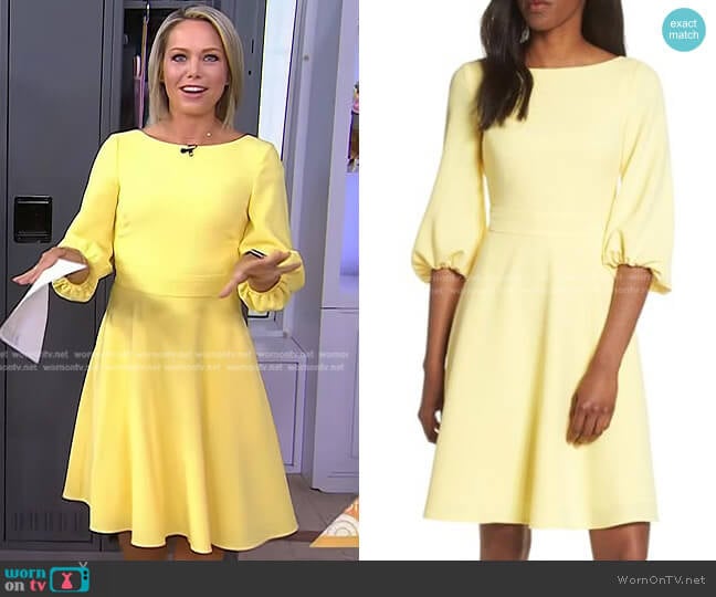 Balloon Sleeve Fit & Flare Dress by Eliza J worn by Dylan Dreyer on Today