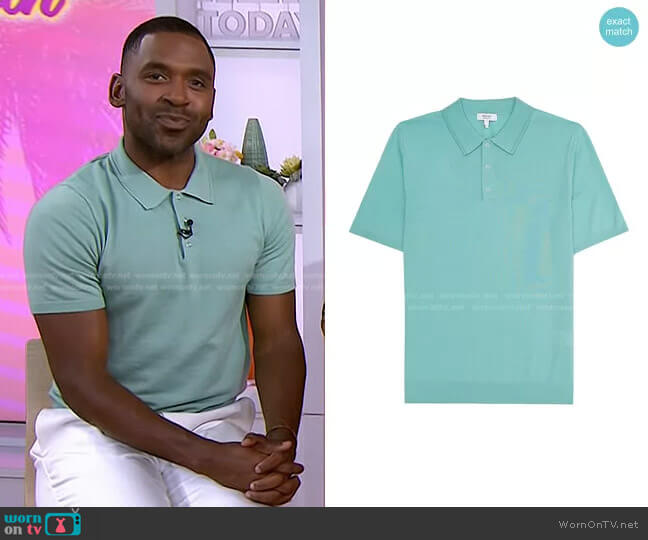 Reiss Blair Wool Polo Shirt worn by Justin Sylvester on Today