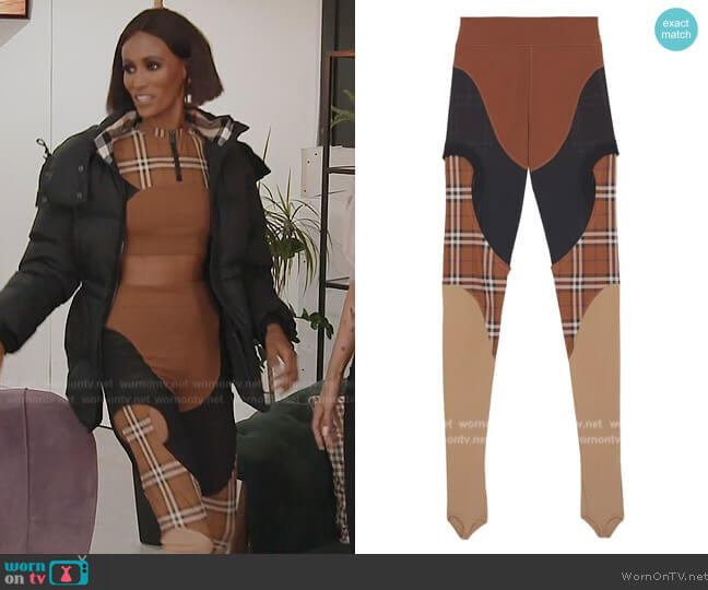 Burberry Panelled checked stirrup leggings worn by Chanel Ayan (Chanel Ayan) on The Real Housewives of Dubai