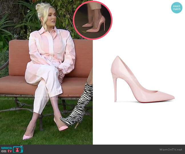 Christian Louboutin Kate Pointed Toe Patent-Leather Pumps worn by Erika Jayne on The Real Housewives of Beverly Hills