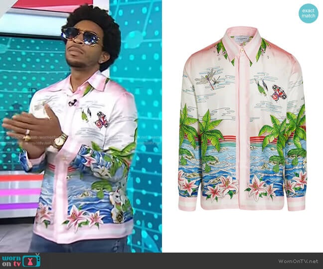 Casablanca Long-Sleeve Silk Shirt worn by Ludacris on Today