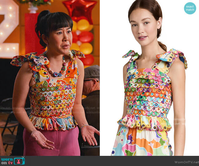 Maya Top by Celia B worn by Eleanor Wong (Ramona Young) on Never Have I Ever