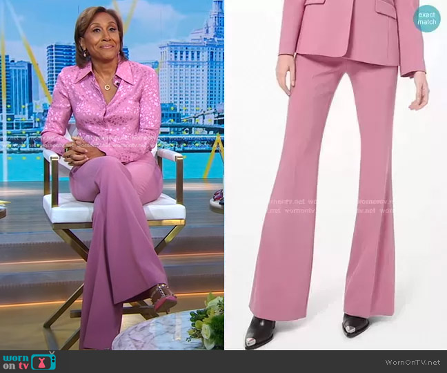 WornOnTV: Robin’s pink floral blouse and pants on Good Morning America ...