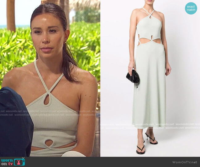 Christopher Esber Cut-Out Ribbed-Knit Maxi Dress worn by Gabriela Windey on The Bachelorette