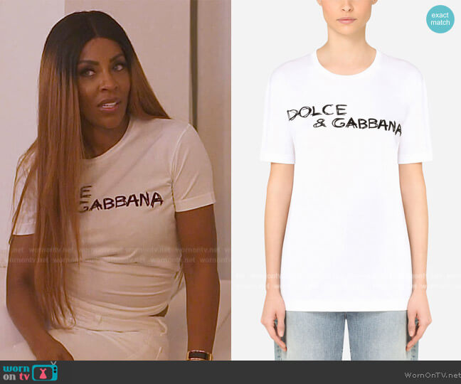 Dolce & Gabbana Oversize short-sleeved Jersey T-shirt worn by Caroline Brooks (Caroline Brooks) on The Real Housewives of Dubai