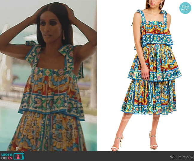 Dolce & Gabbana Tiered Maxi Dress worn by Chanel Ayan (Chanel Ayan) on The Real Housewives of Dubai