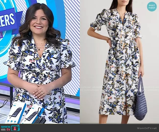 WornOnTV: Adrianna’s white floral button front dress on Today ...