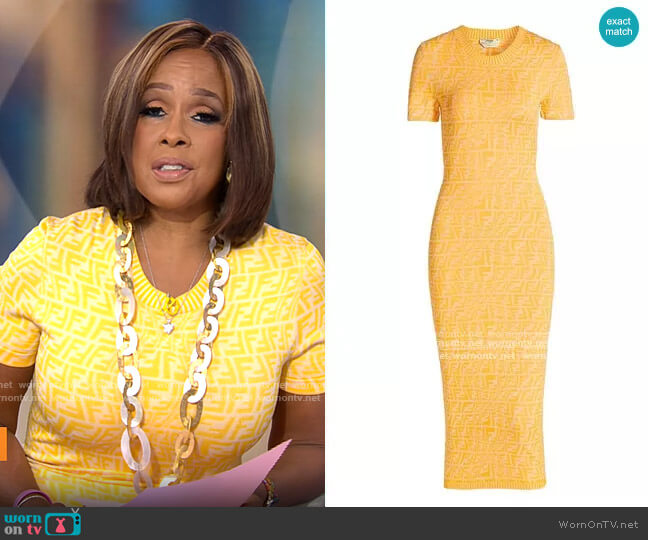 WornOnTV: Gayle King’s yellow monogram print dress on CBS Mornings ...