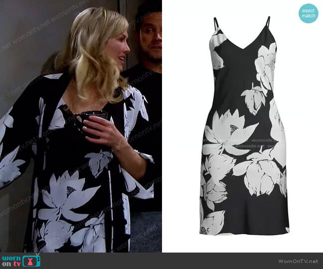 Natori Floral Slip Dress worn by Kristen DiMera (Stacy Haiduk) on Days of our Lives