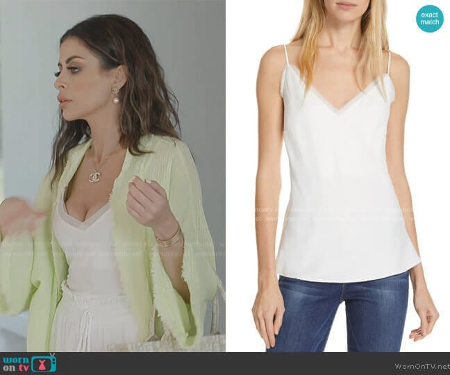 Frame Fray Edge Satin Camisole worn by Nina Ali (Nina Ali) on The Real Housewives of Dubai