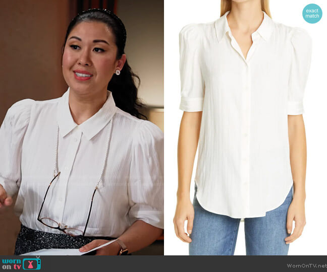 Frame Voluminous Puff Sleeve Shirt worn by Sherri Kansky (Ruthie Ann Miles) on All Rise