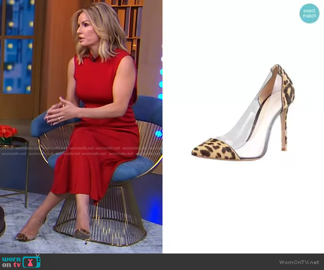 Gianvito Rossi Leopard-Print Calf Hair-PVC Pump worn by Dr. Jennifer Ashton on Good Morning America