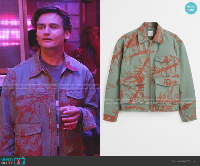H&M Printed Cotton Twill Jacket worn by Michael (Moses Storm) on Everythings Trash