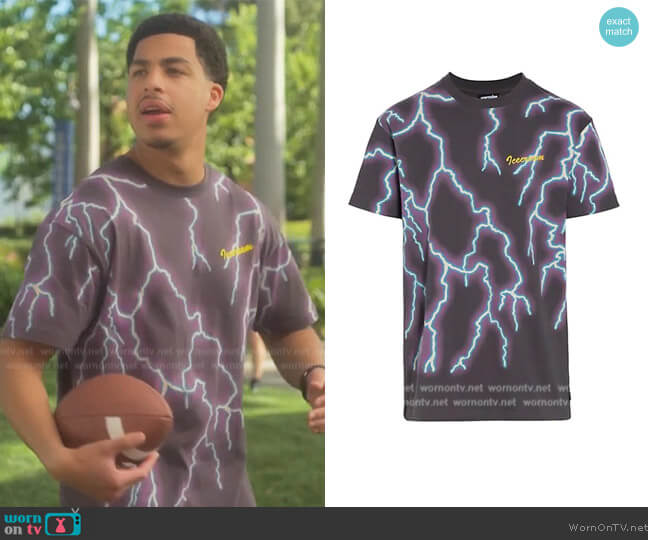 Ice Cream Silver Lightning Graphic Tee worn by Andre Johnson, Jr. (Marcus Scribner) on Grown-ish